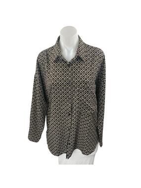 NEW 12th Tribe x TheSaltyBlonde Argyle Long Sleeve Button Up Shirt Top Size S